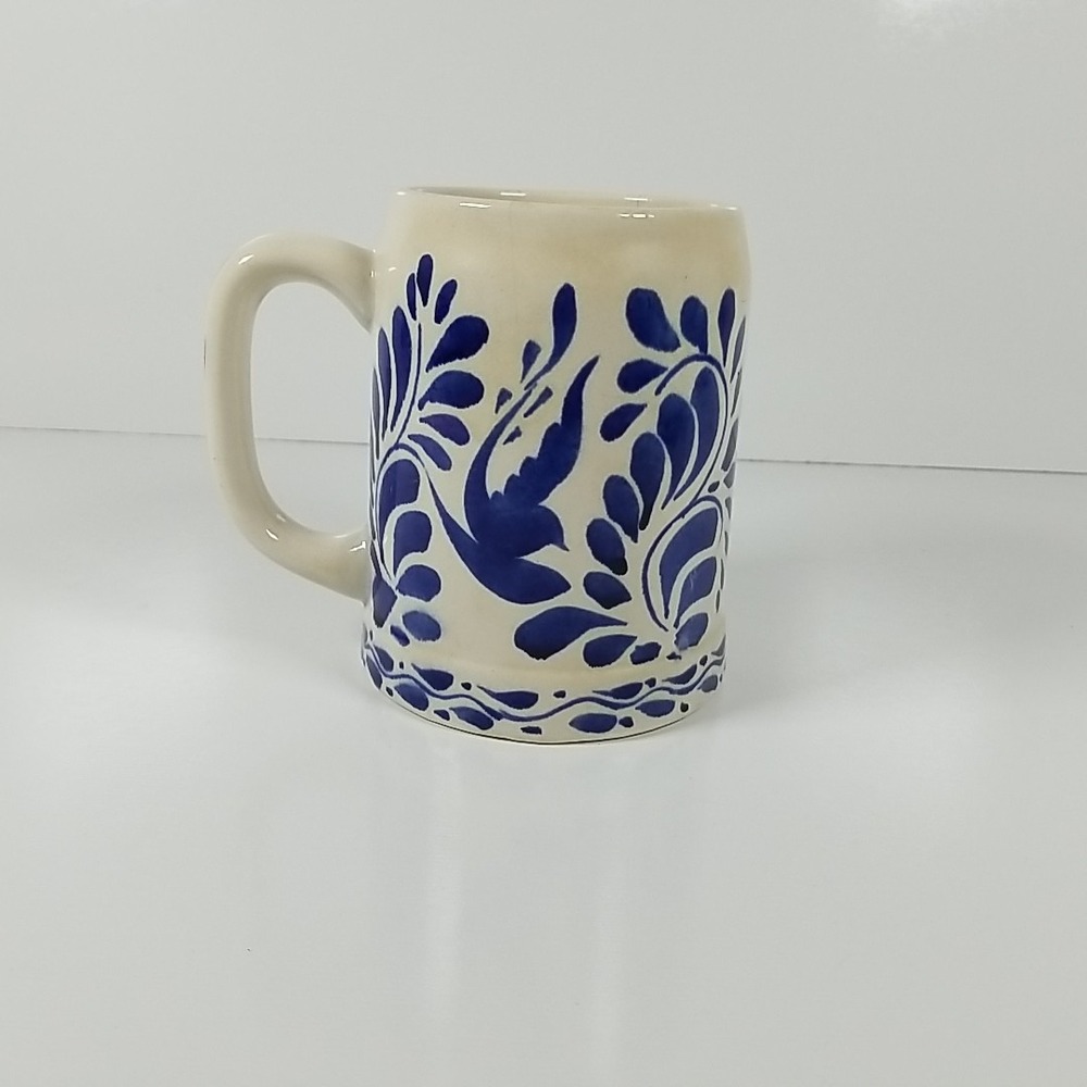 Anfora Mexico Blue‎ Bird Ceramic Stein Mug